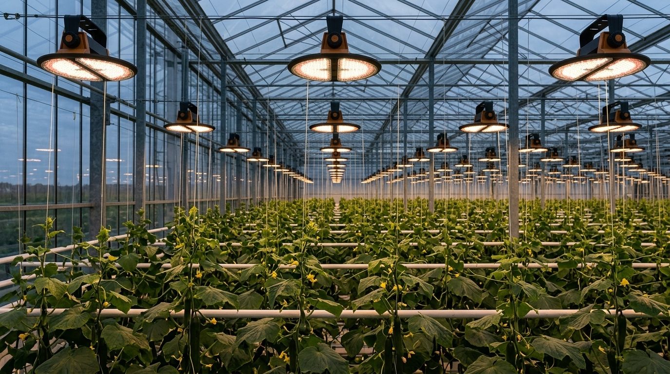 Материал ECOLED-BIO: Перевод 26 гектаров огурца на светодиодную досветку: задачи спектра и микроклимата