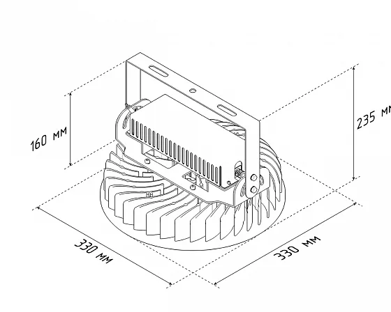 Фитосветильник ECOLED-BIO-185W-xx F-Ring, F-RING 320 Вт — габаритный чертёж